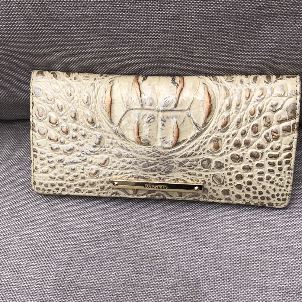 Brahmin Cream Crocodile Embossed Women's Wallet
